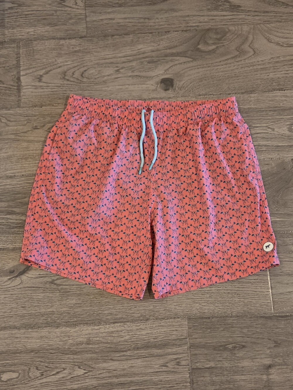 Southern Point Co. Greyton Pointer Print Swim Trunks - Coral - Size XL 7" Inseam